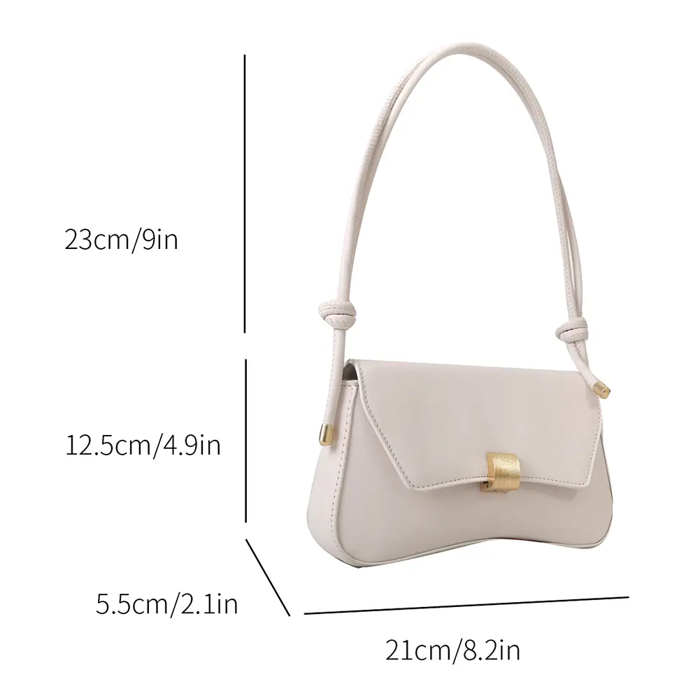 2023 Trend Shoulder Bag Women Metal Lock Buckle Knot Armpit Bag Crossbody Bag Ladies Solid Handbags Personality Messenger Bag