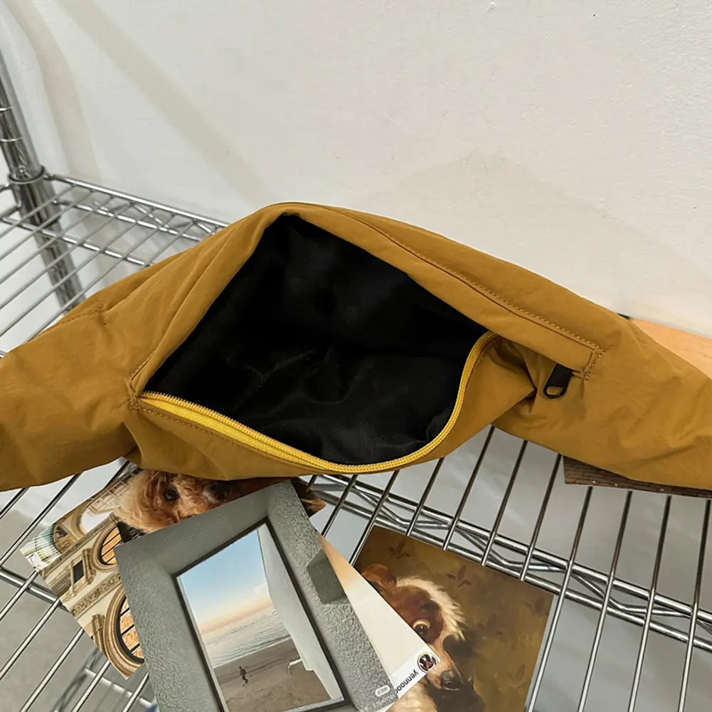 Chest Bag Solid Stylish Crossbody Bag Adjustable Strap Soft Shoulder Bags Large Capacity Banana Bag Lightweight Casual Waist Bag