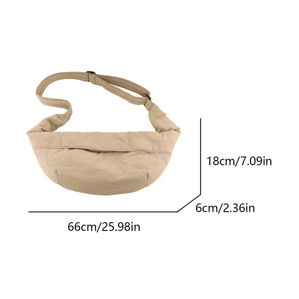 Chest Bag Solid Stylish Crossbody Bag Adjustable Strap Soft Shoulder Bags Large Capacity Banana Bag Lightweight Casual Waist Bag