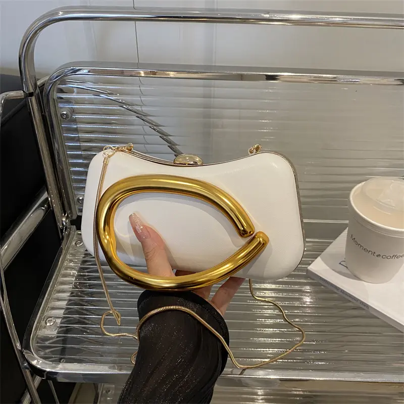 2025 Gold Closure Box Luxury Designer Evening Bags Unique Dinner Bag Wedding Party Shoulder Crossbody Bags Dating Clutch Purse
