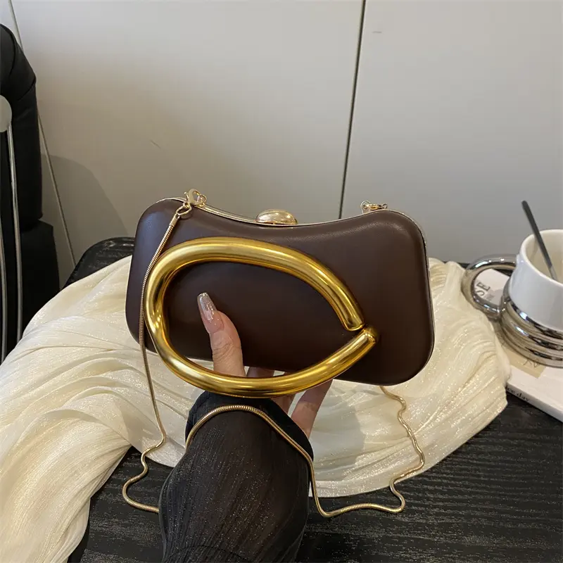 2025 Gold Closure Box Luxury Designer Evening Bags Unique Dinner Bag Wedding Party Shoulder Crossbody Bags Dating Clutch Purse