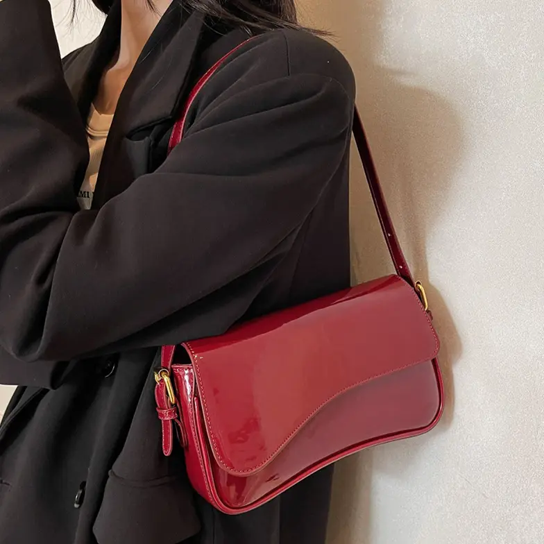 PU Leather Vintage Small Shoulder Bags Flap Chic Hobo Bag Women Elegant Crossbody Bag Solid Underarm Bag Luxury Designer Handbag
