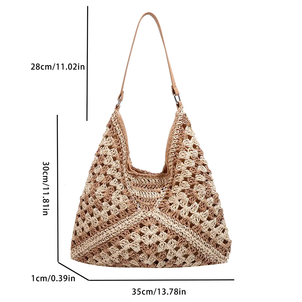 Women Mesh Storage Bag Extra Large Weave Straw Swimming Beach Bag Fashion Girls Bag Solid Hollow Out Shopper Bag Handlebag