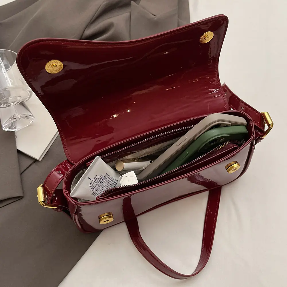 PU Leather Vintage Small Shoulder Bags Flap Chic Hobo Bag Women Elegant Crossbody Bag Solid Underarm Bag Luxury Designer Handbag