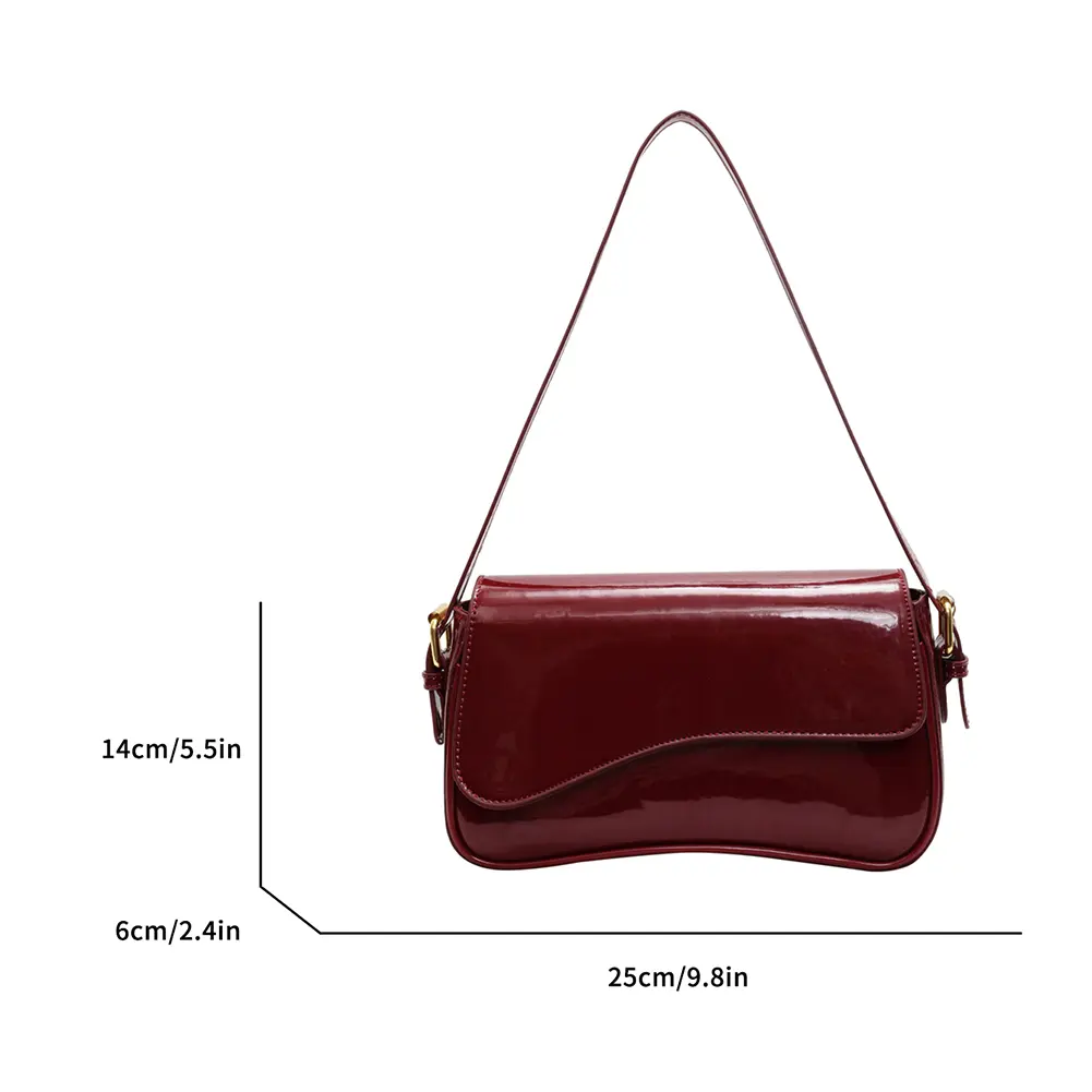 PU Leather Vintage Small Shoulder Bags Flap Chic Hobo Bag Women Elegant Crossbody Bag Solid Underarm Bag Luxury Designer Handbag
