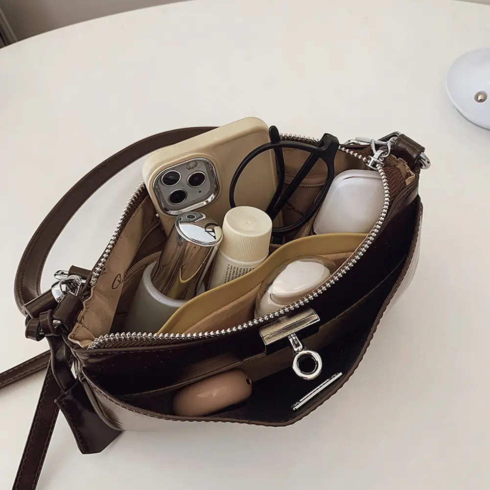 PU Women's Fashion Shoulder Underarm Bag Adjustable Strap Stylish Crossbody Bags Hasp&Zipper Closure Design Ladies Tote Handbag