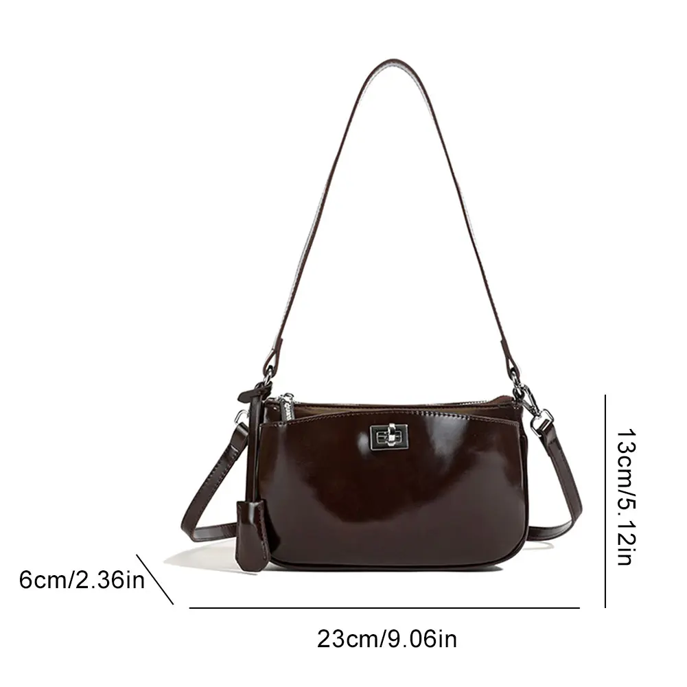PU Women's Fashion Shoulder Underarm Bag Adjustable Strap Stylish Crossbody Bags Hasp&Zipper Closure Design Ladies Tote Handbag