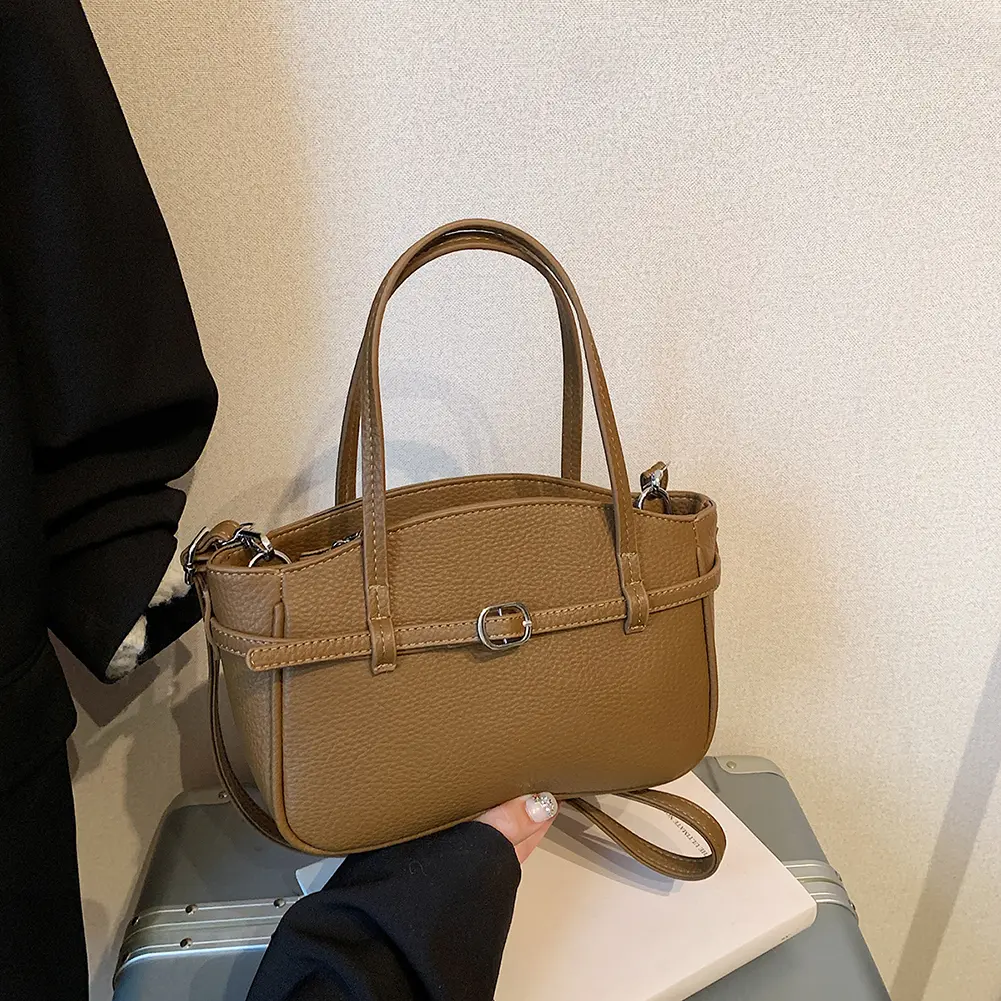 High-end Brand Top-Handle Handbag for Women's PU Chic Hobo Bag Large Capacity Solid Crossbody Bag Adjustable Strap Shoulder Bags