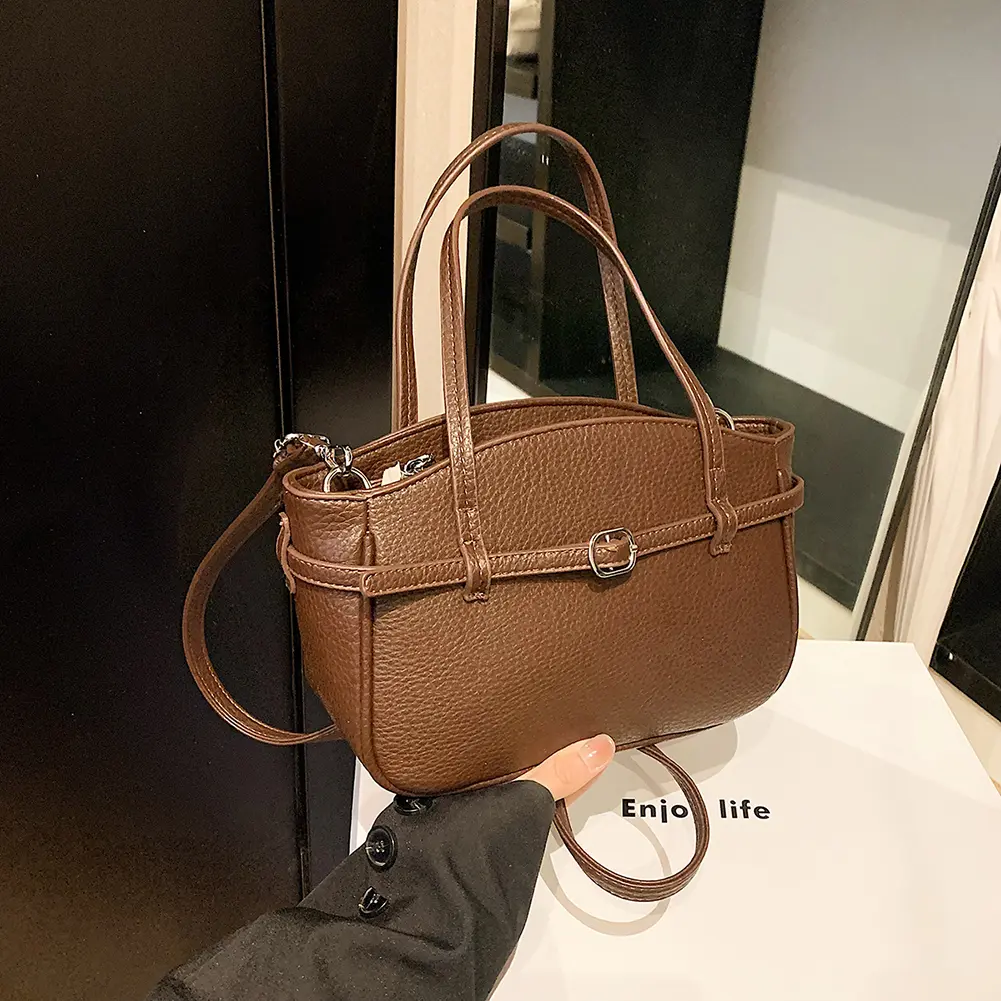 High-end Brand Top-Handle Handbag for Women's PU Chic Hobo Bag Large Capacity Solid Crossbody Bag Adjustable Strap Shoulder Bags