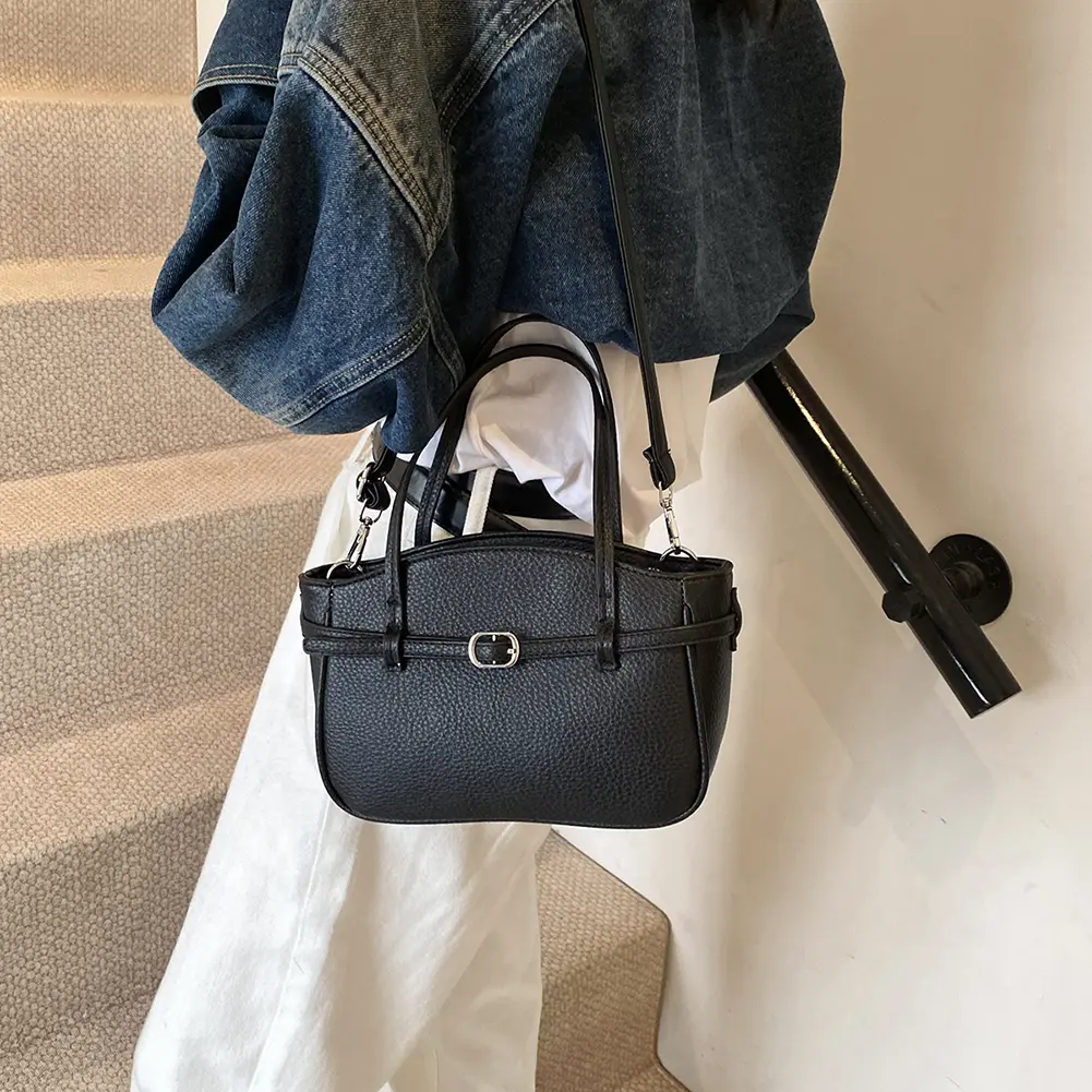 High-end Brand Top-Handle Handbag for Women's PU Chic Hobo Bag Large Capacity Solid Crossbody Bag Adjustable Strap Shoulder Bags