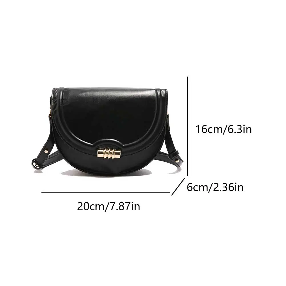Small Saddle Purse for Women with Adjustable Strap Shoulder Bag PU Leather Solid Color Crossbody Purse for Work Travel