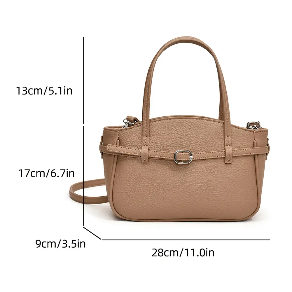 High-end Brand Top-Handle Handbag for Women's PU Chic Hobo Bag Large Capacity Solid Crossbody Bag Adjustable Strap Shoulder Bags