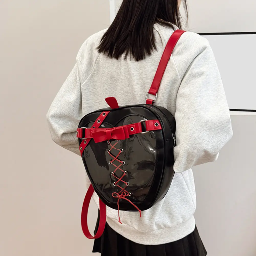 Harajuku Style Apple Shaped Schoolbag Large Capacity Personalized Backpacks Kawaii Girls Mochila 2025 New Punk Aesthetic Daypack
