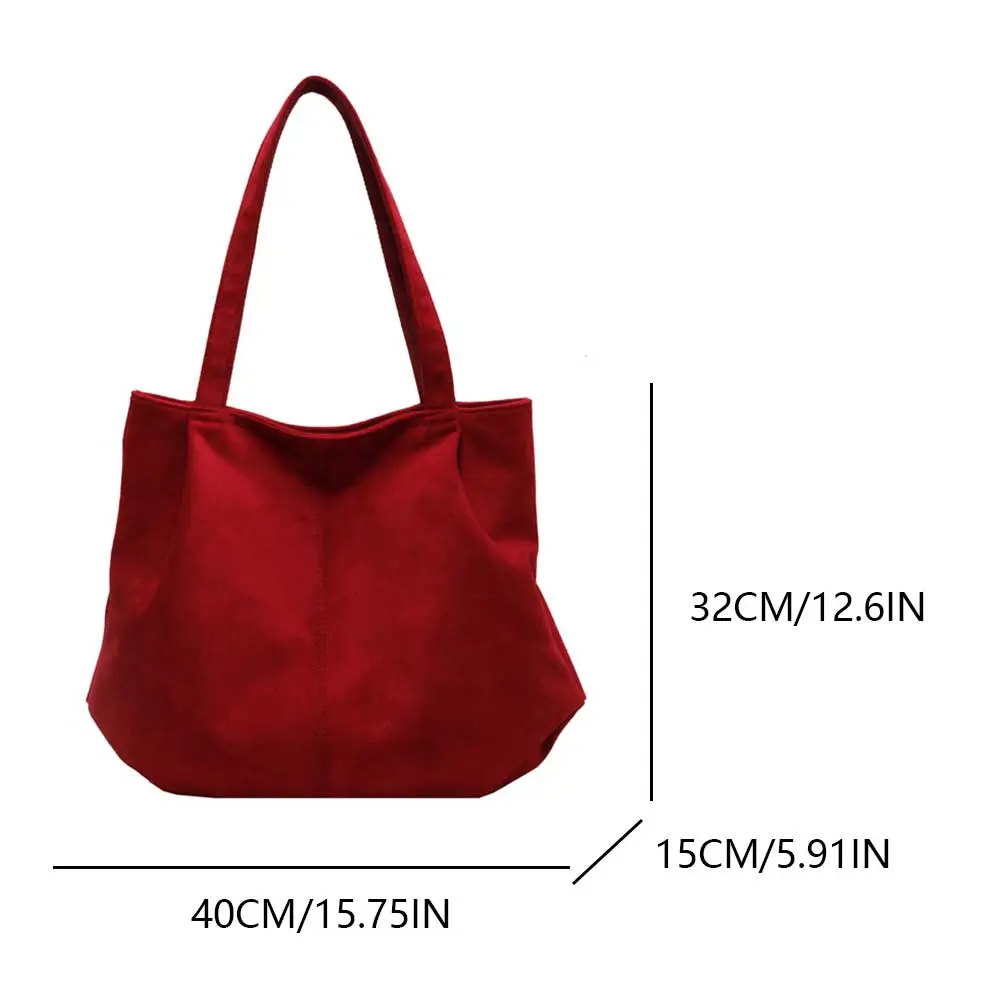 Women Suede Tote Bag Large Capacity Women Suede Handbag Solid Color Vintage Top Handle Bag Leather Hobo Bags Fall Winter Handbag