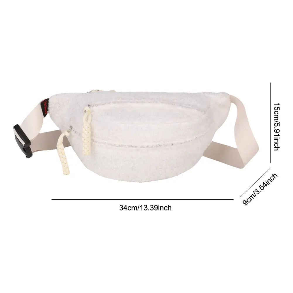 Plush Women's Waist Bag Fuzzy Student Shoulder Crossbody Chest Bag 2025 Fanny Pack Multi-pockets Banana Bag Female Bum Belt Bags