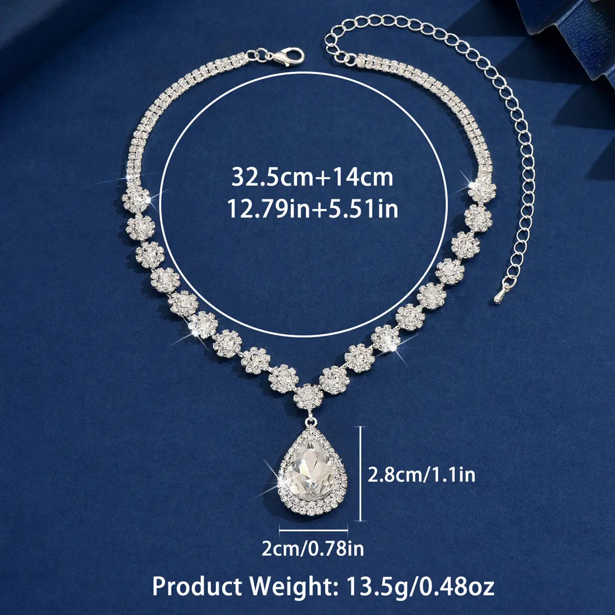 1PC Women's Fashion Waterdrop Flower Design Necklace Jewelry Suitable for Date, Party, Festival Gifts-2172