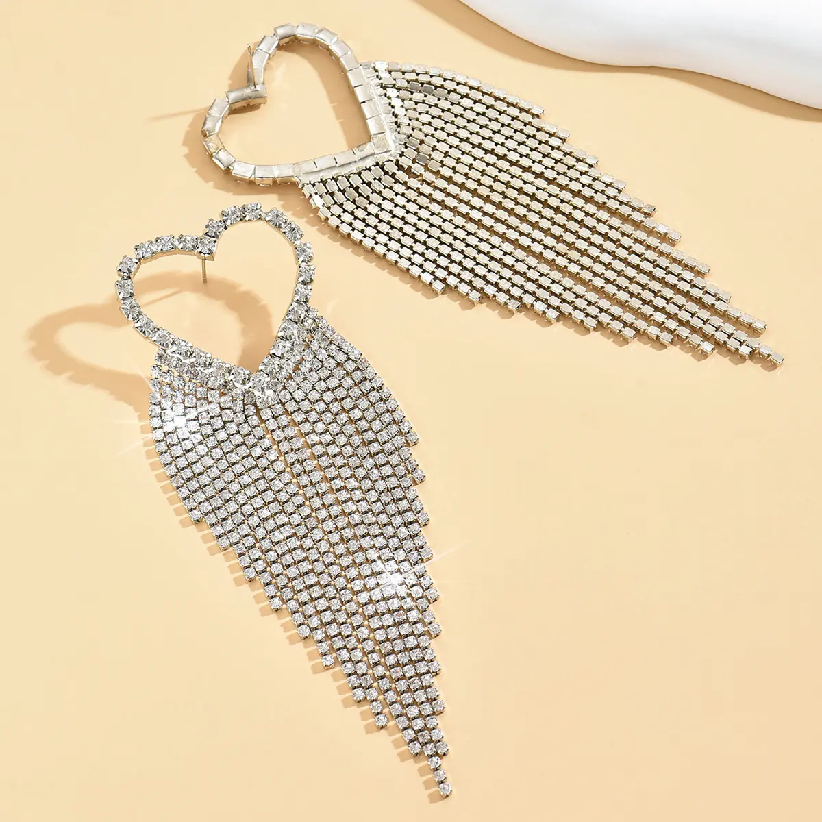 2PC Women's Fashion Love tassel Earrings Jewelry Simple and High End Suitable for Date, Party, Festival Gifts