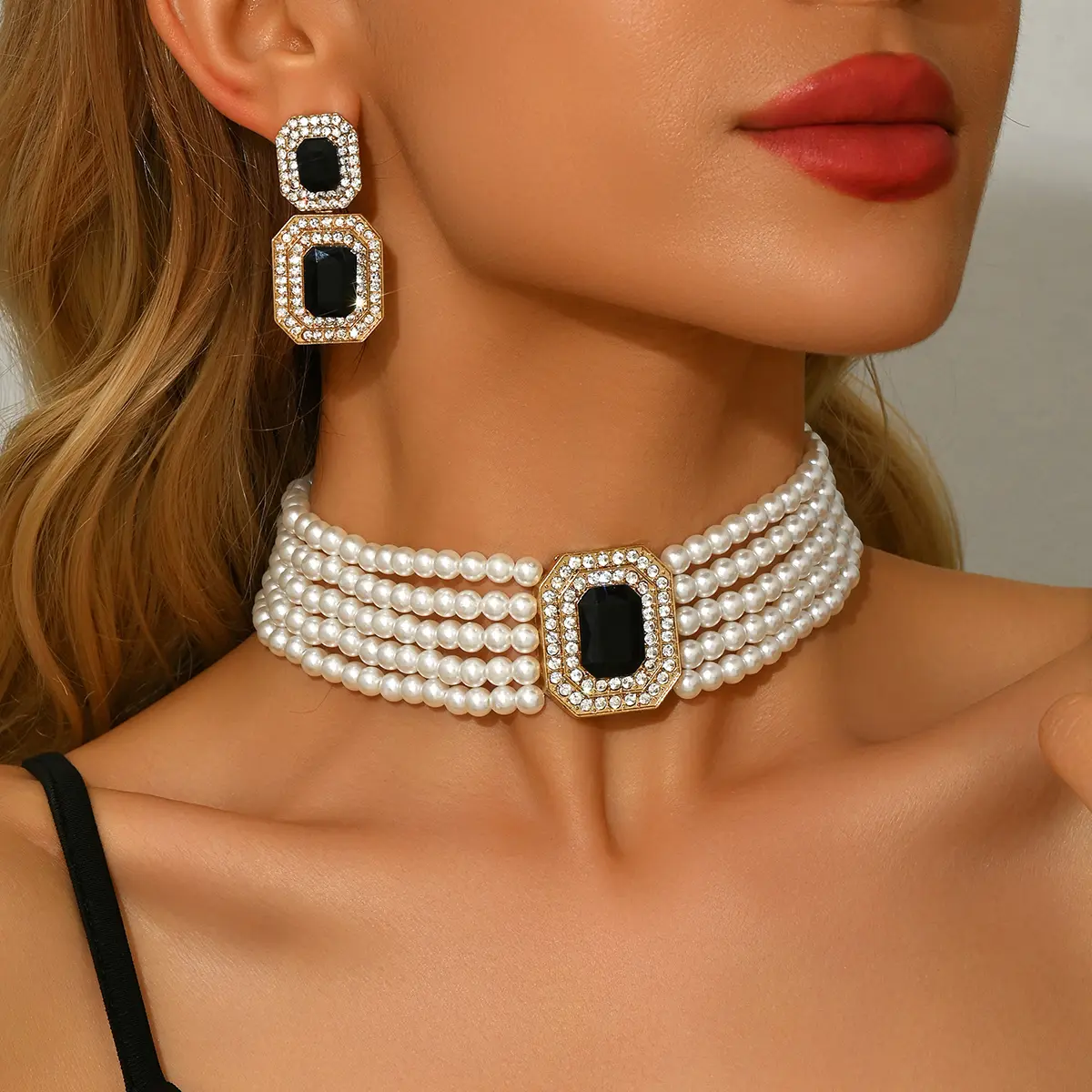3PC Women's Fashion Pearl Series Necklace Earrings Jewelry Set Suitable for Wedding, Party, Festival Gifts