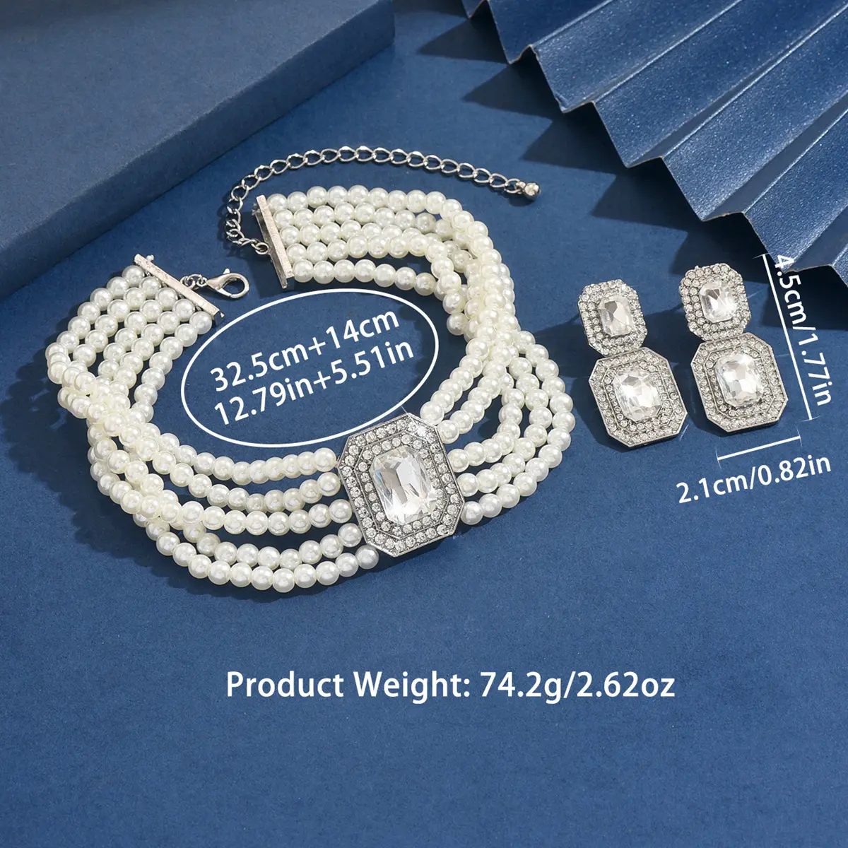 3PC Women's Fashion Pearl Series Necklace Earrings Jewelry Set Suitable for Wedding, Party, Festival Gifts