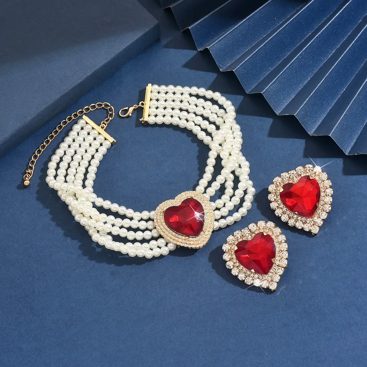 Ladies' Fashion Design Pearl Set Series Necklace Earrings Jewelry Set Wedding Party Festival Gift