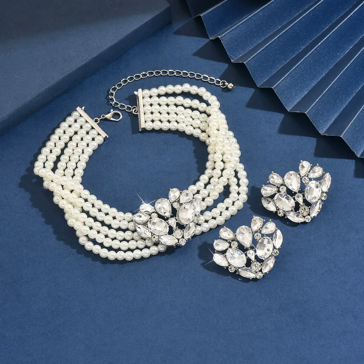 Ladies' Fashion Design Pearl Set Series Necklace Earrings Jewelry Set Wedding Party Festival Gift