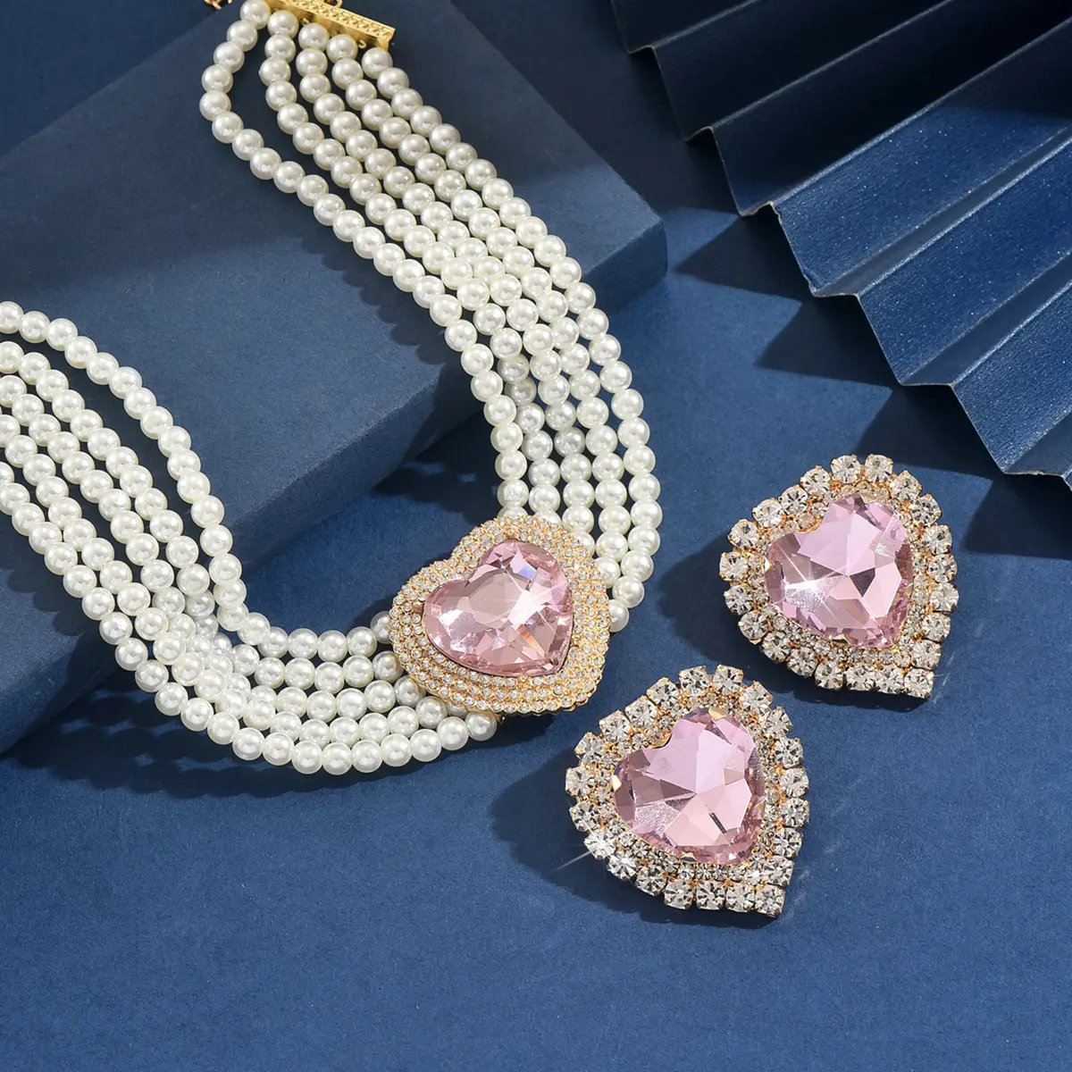 Ladies' Fashion Design Pearl Set Series Necklace Earrings Jewelry Set Wedding Party Festival Gift