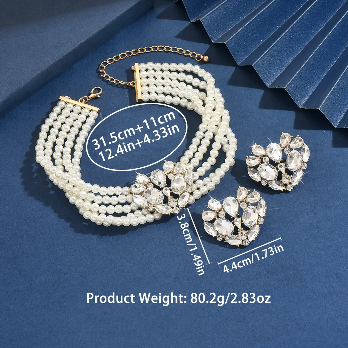 Ladies' Fashion Design Pearl Set Series Necklace Earrings Jewelry Set Wedding Party Festival Gift