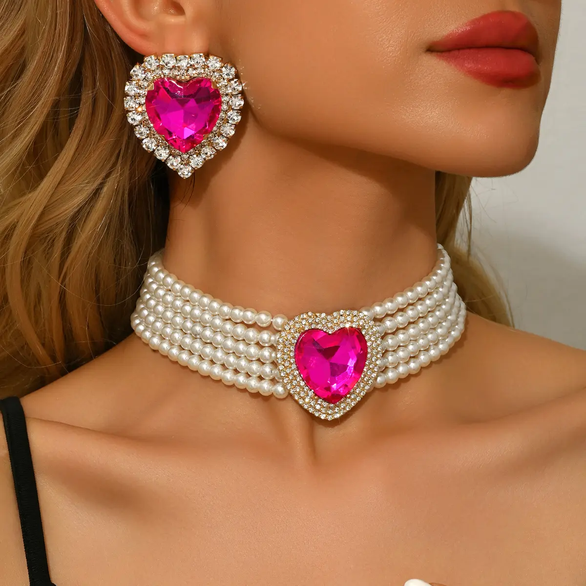Ladies' Fashion Design Pearl Set Series Necklace Earrings Jewelry Set Wedding Party Festival Gift