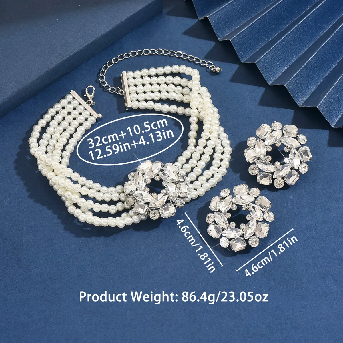 Ladies' Design Pearl Geometry Set Series Necklace Earrings Jewelry Set Wedding Party Festival Gift