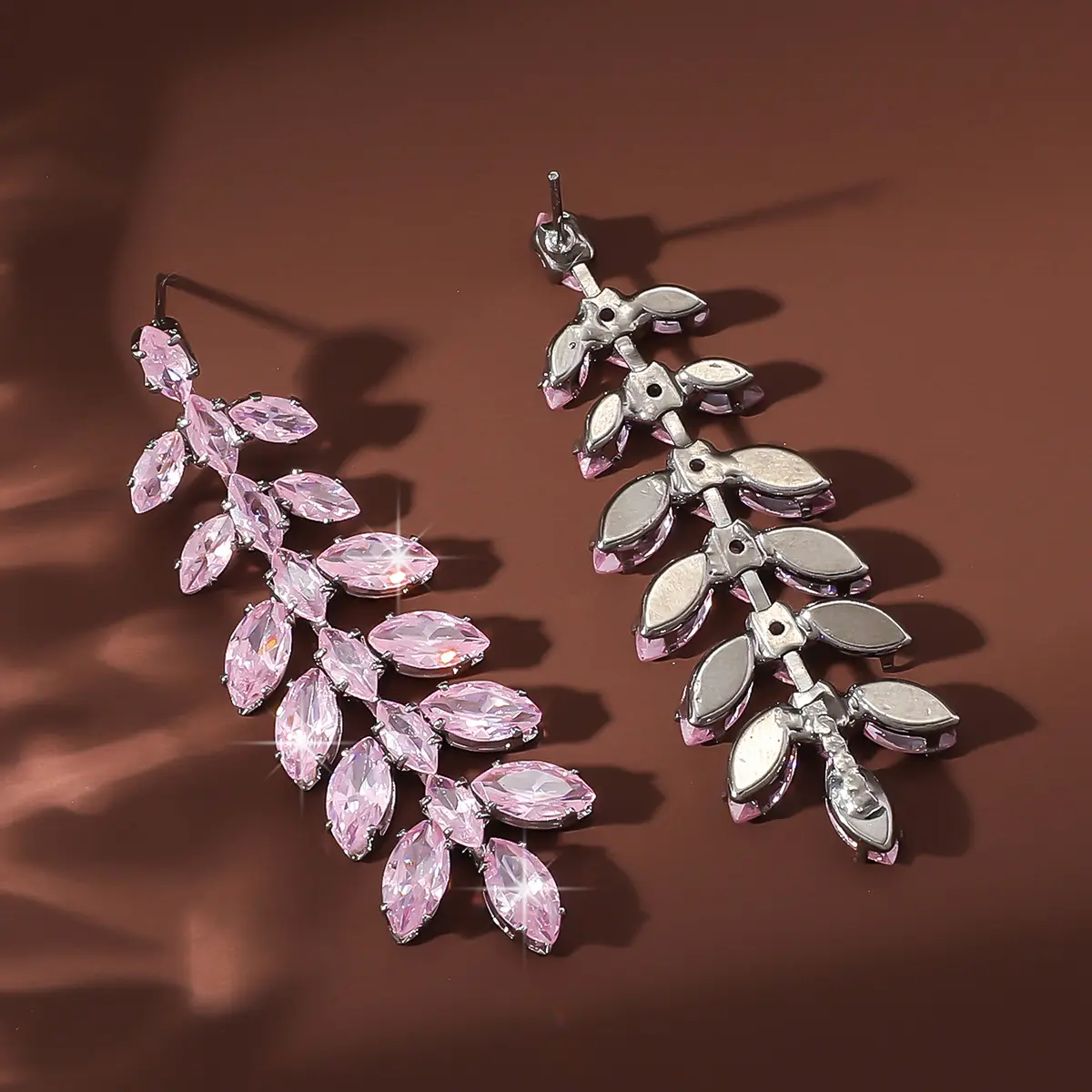 2PC Women's Fashion Leaf Water Drop Design Earrings and Jewelry Accessories, Casual Simple and Elegant Ear Accessories