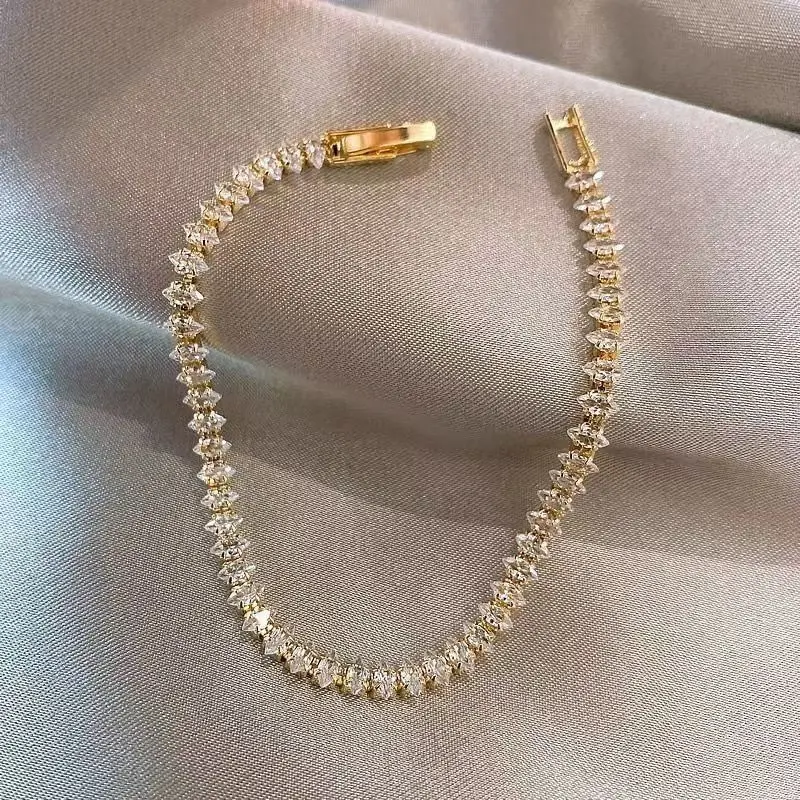 1PC Women's Fashion Trendy Geometric Water Drop Zircon Bracelet Jewelry Accessories Suitable for Date, Party, Festival Gifts