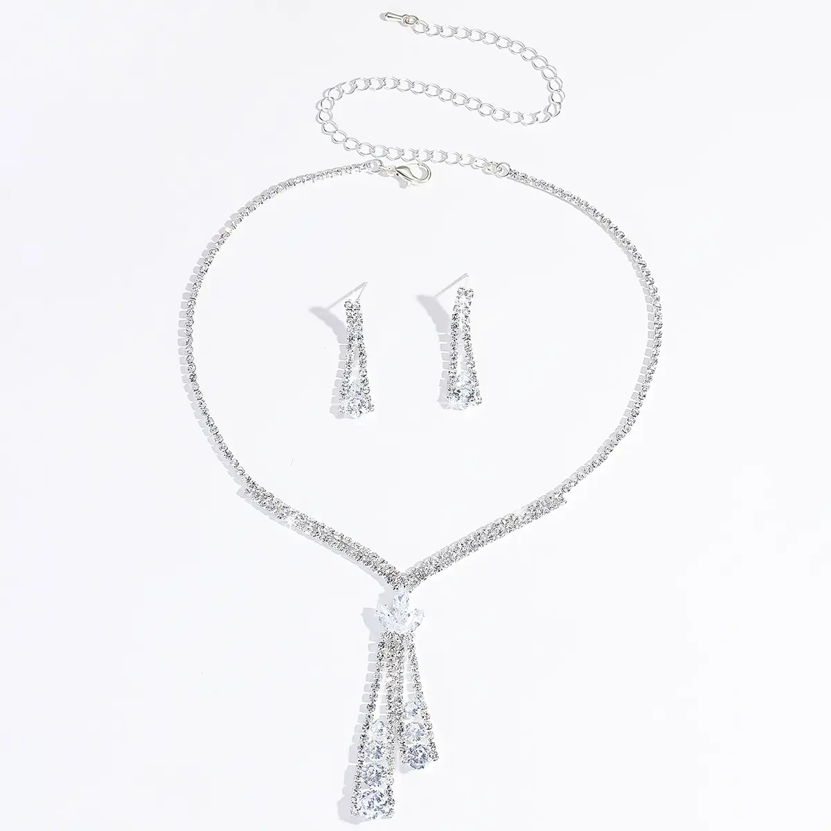 3PC Women's Fashion Design Lotus Geometric Necklace Earrings Jewelry Set Suitable for Wedding Parties and Festival Gifts