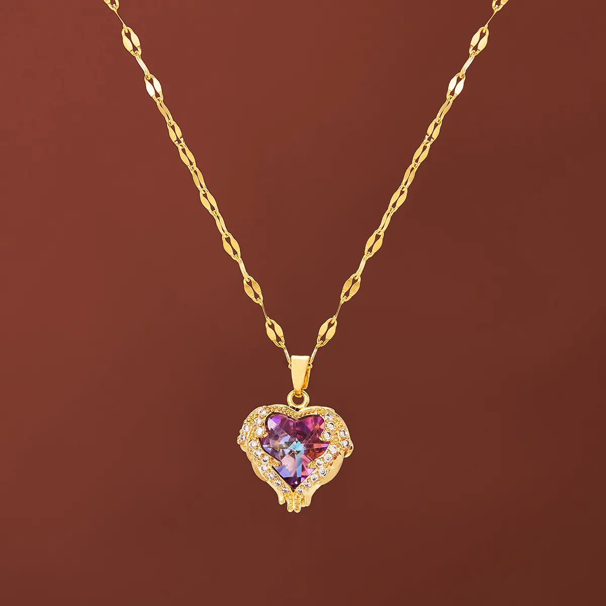 1PC Women's Fashion Trendy Love Set Water Diamond Pendant Necklace Jewelry Suitable for Date, Party, Festival Gift