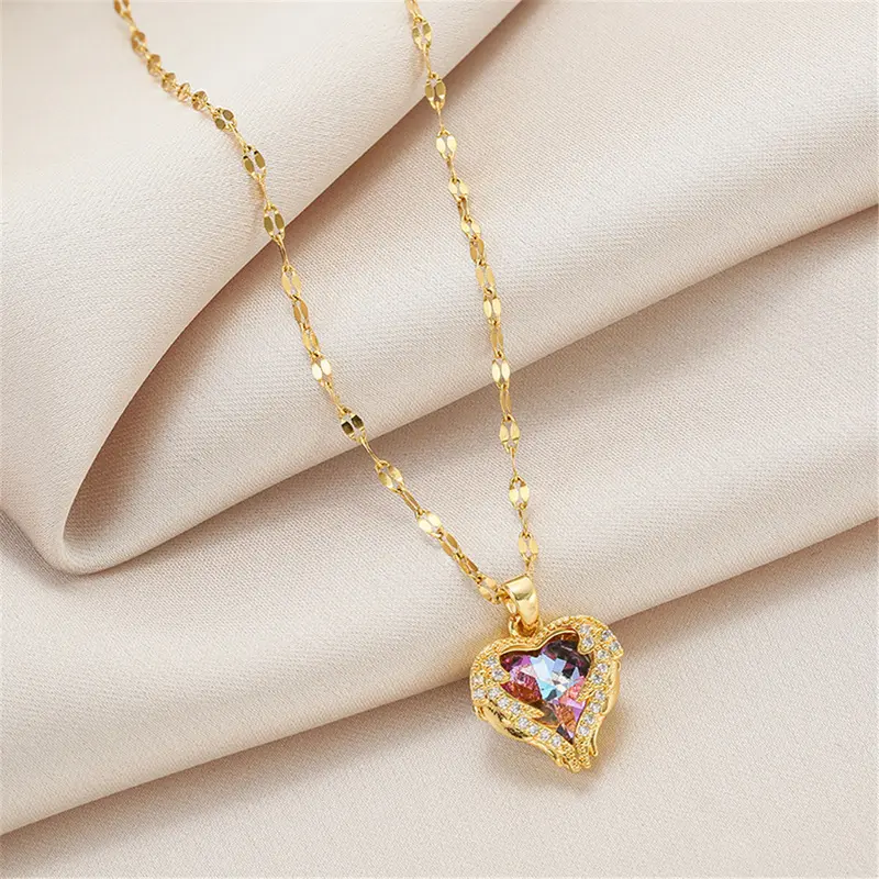 1PC Women's Fashion Trendy Love Set Water Diamond Pendant Necklace Jewelry Suitable for Date, Party, Festival Gift