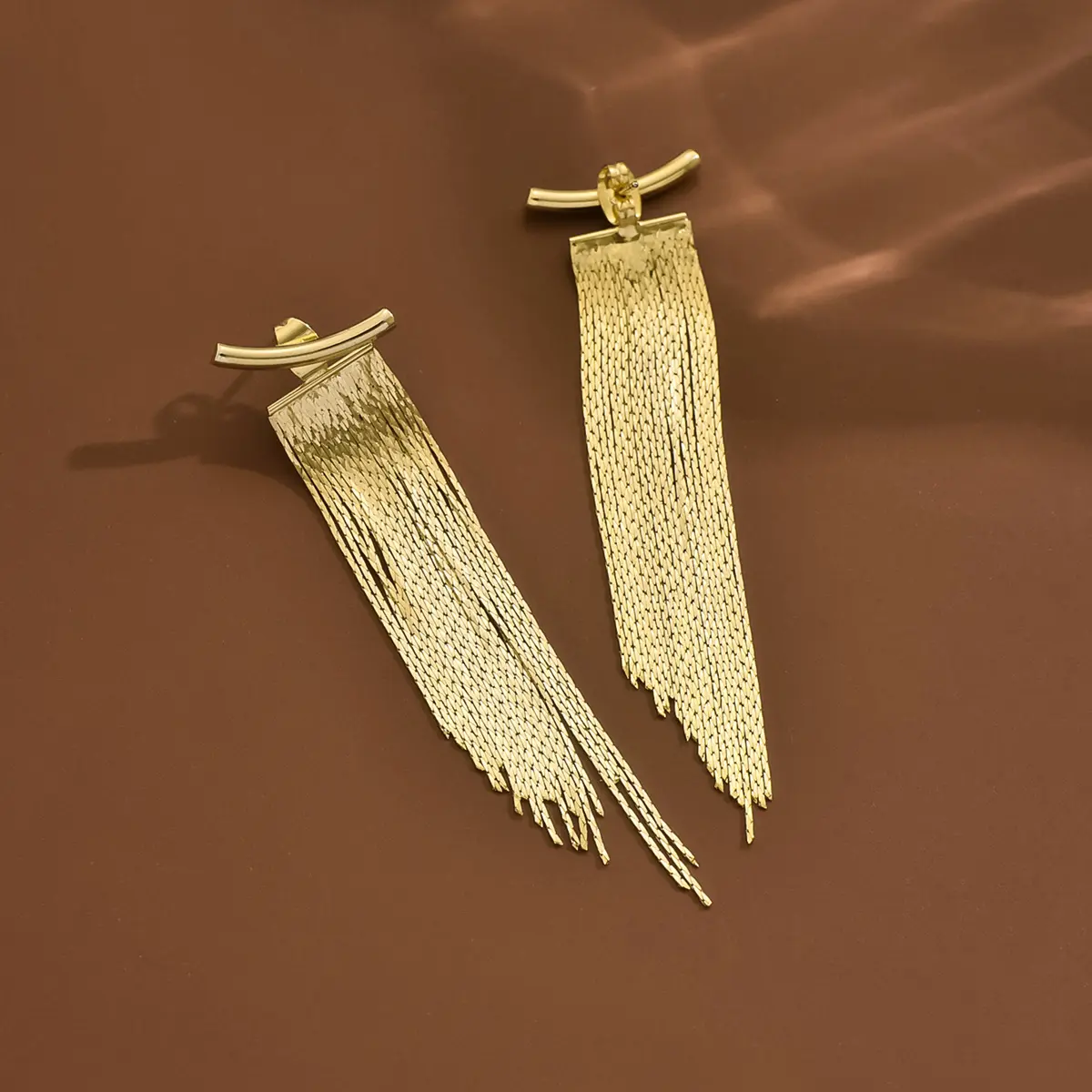 2PC Women's Fashion Plated 14K Gold tassel Earrings Jewelry Accessories Suitable for Date, Party, Festival Gifts-1373