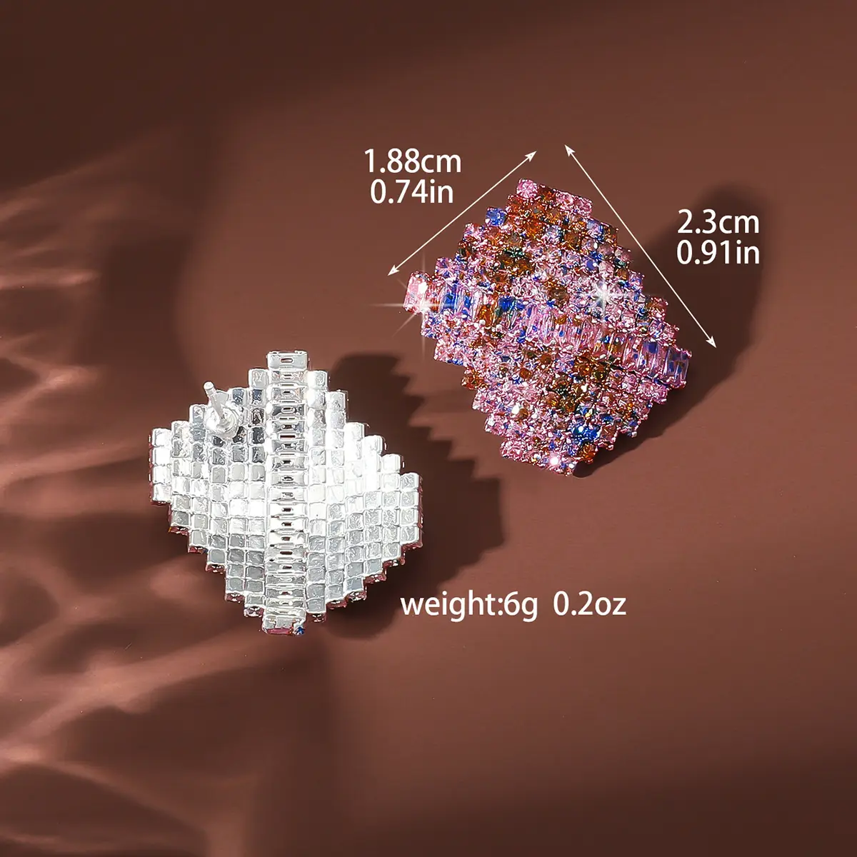 2PC Women's Fashion Geometric Square Design with Simple Earrings and Jewelry Accessories, Suitable for Date and Festival Gift-12