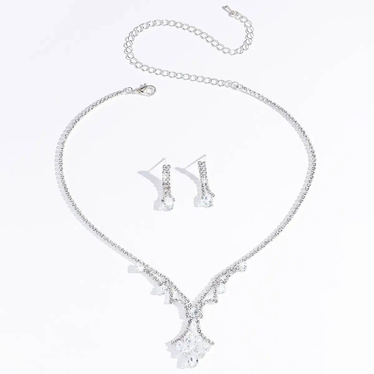 3PC Women's Fashion Design Water Drop Necklace Earrings Jewelry Set Wedding Party Festival Gift