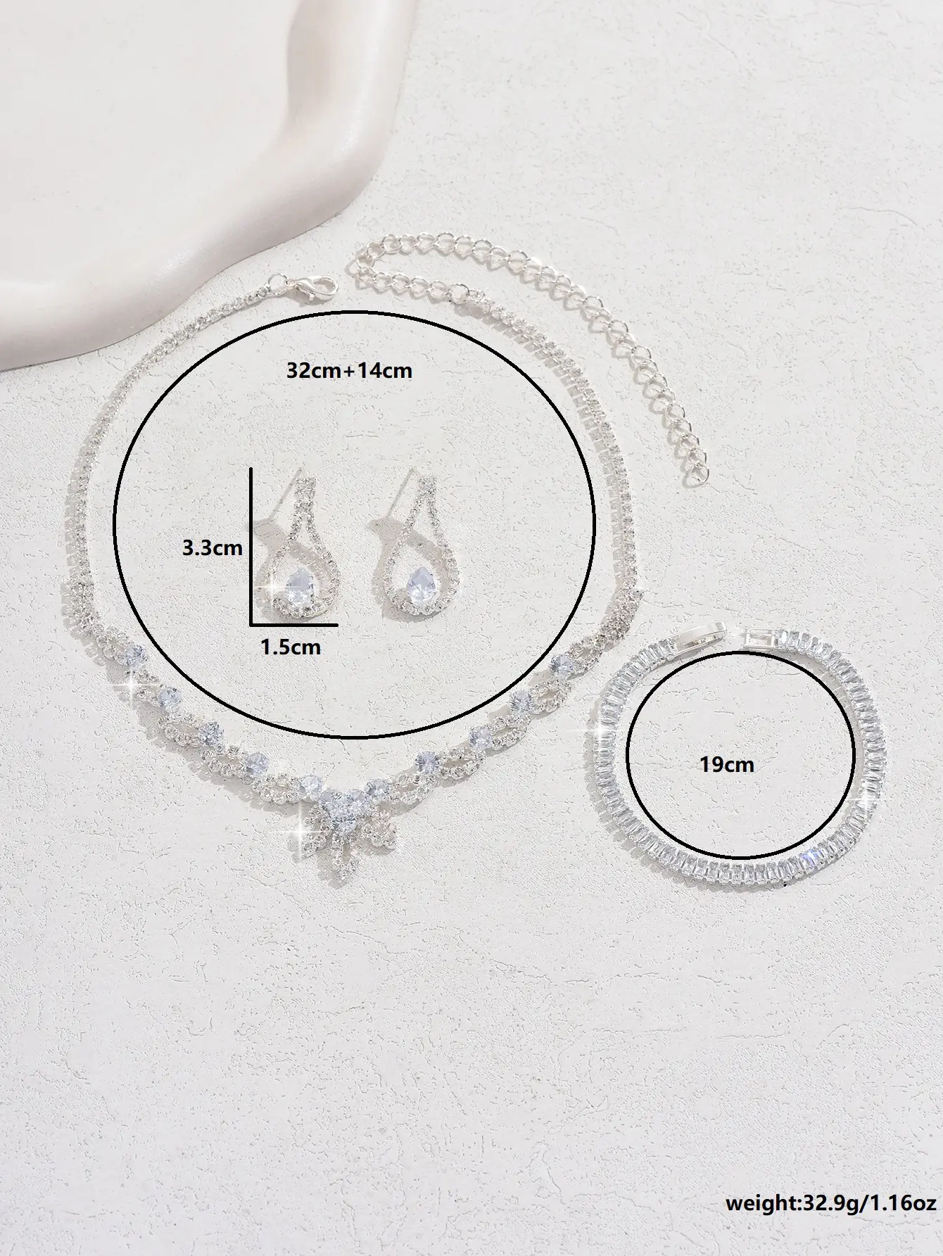 4PC Women's Trendy Claw Chain Temperament Flower Earrings Necklace Bracelet Ring Jewelry Set Wedding Banquet Party Holiday Gift