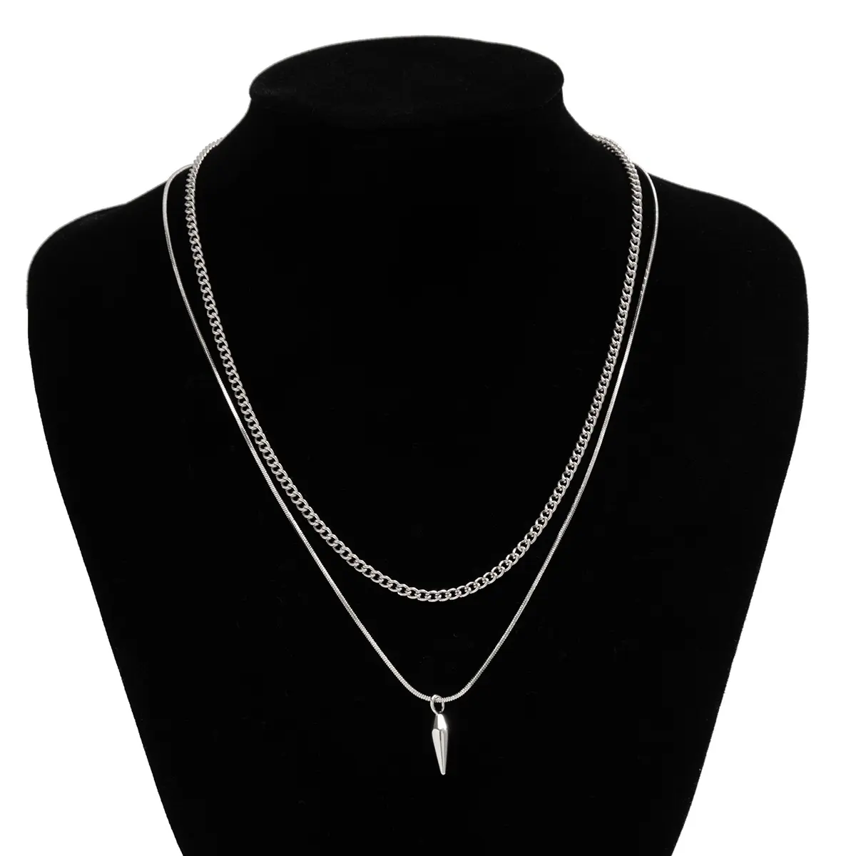 Fashionable multi-layer cross shiny collarbone chain neck men's necklace daily wear party birthday gift jewelry