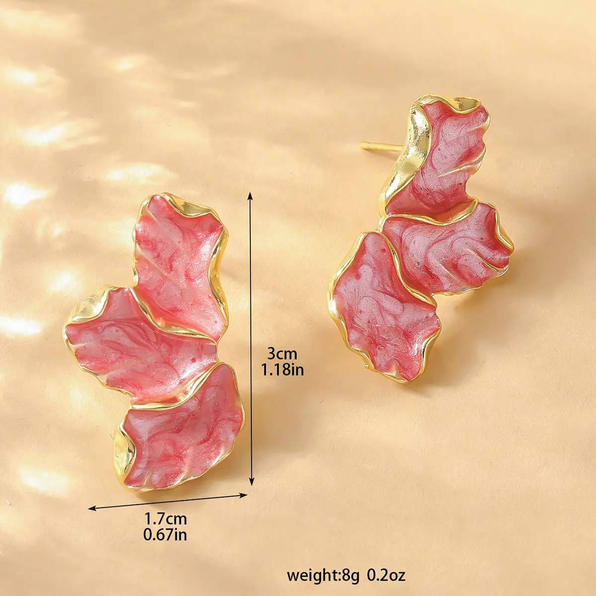 2PC Women's Fashion Irregular Flower Earrings Jewelry Accessories Suitable for Date, Party, Festival Gifts