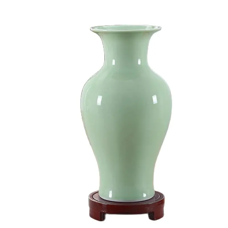 Green beans misty blue azure ceramic vase decoration crafts decorating vase living room decorations celadon flower arrangement