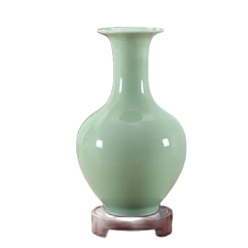 Green beans misty blue azure ceramic vase decoration crafts decorating vase living room decorations celadon flower arrangement