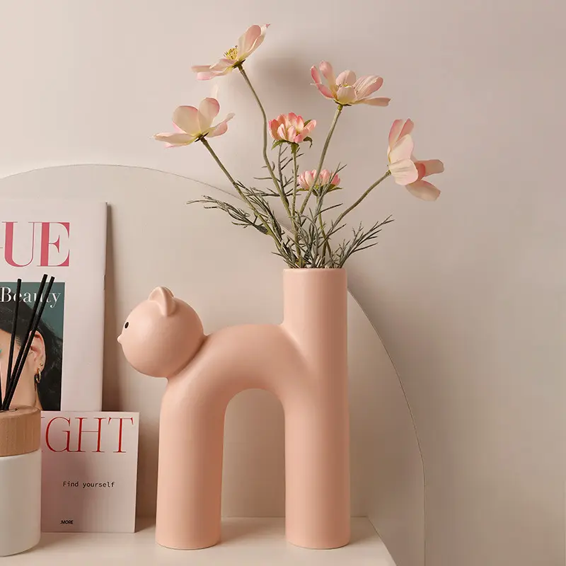 Cute Tubular Cat Statue, Crafts, Living Room, Home, Desktop Decorations, Christmas