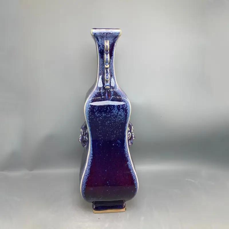 Violin Shape Ceramic vase ornamental vase handicrafts Jun porcelain has ice cracks open pieces