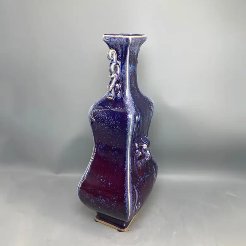 Violin Shape Ceramic vase ornamental vase handicrafts Jun porcelain has ice cracks open pieces