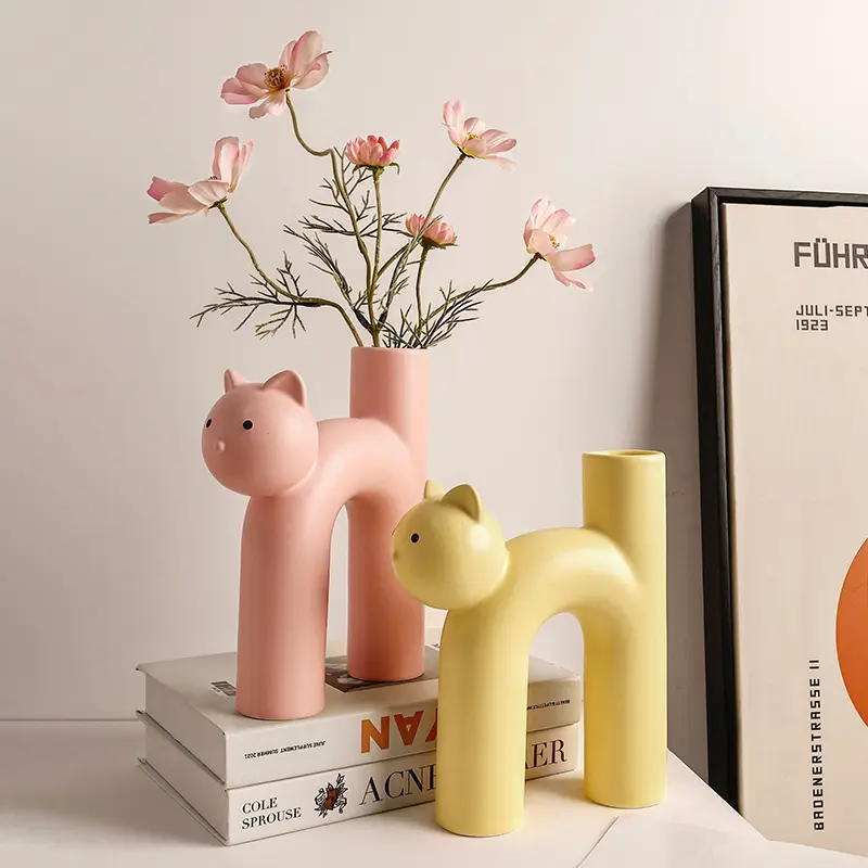 Cute Tubular Cat Statue, Crafts, Living Room, Home, Desktop Decorations, Christmas