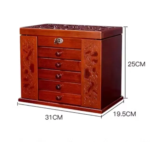 Luxury Wooden Jewelry Storage Box, Princess Case, Super Accessories, Fashion Organizer, Wedding, Mother, Birthday Gift