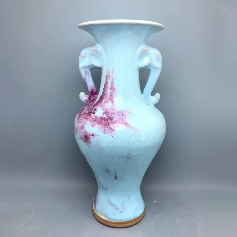 Elephant head Crack Ceramic Vase, Kiln Change Jun Kiln, Gift Decoration, Room Vases, Home Decor, Florero, High 33.5 cm