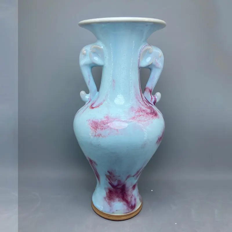Elephant head Crack Ceramic Vase, Kiln Change Jun Kiln, Gift Decoration, Room Vases, Home Decor, Florero, High 33.5 cm