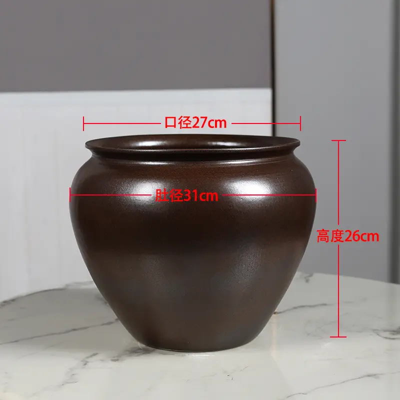 Jingdezhen ceramic vase green plant flower phalaenopsis pot large diameter flower pot Chinese home living room decorations pots